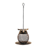 Darrahopens Pet Care > Bird > Bird Cages & Stands Whimsical Owl-Shaped Metal Bird Feeder Hanging Mesh Seed Holder for Garden and Courtyard Decorative Feeding Solution for Local Wildlife Enthusiasts
