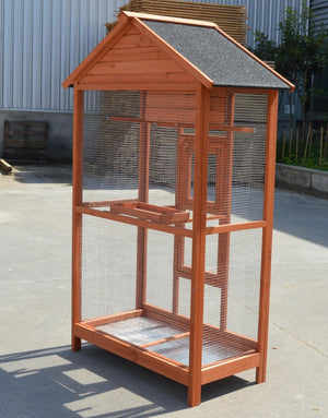 Darrahopens Pet Care > Bird Wooden XXL Pet Cages Aviary Carrier Travel Canary Parrot Bird Cage