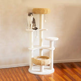 Darrahopens Pet Care > Cat Supplies 5-Platform Plush and Wicker Cat Tree