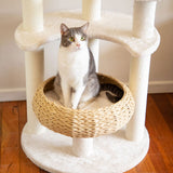 Darrahopens Pet Care > Cat Supplies 5-Platform Plush and Wicker Cat Tree