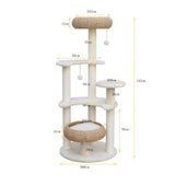 Darrahopens Pet Care > Cat Supplies 5-Platform Plush and Wicker Cat Tree