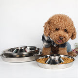 Darrahopens Pet Care > Cat Supplies > Cat Bowls, Feeders & Waterers 2pcs Stainless Steel Dog Cat Slow Feeder Pet Food Bowl Non-Slip Stop Eating Dish