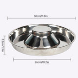 Darrahopens Pet Care > Cat Supplies > Cat Bowls, Feeders & Waterers 2pcs Stainless Steel Dog Cat Slow Feeder Pet Food Bowl Non-Slip Stop Eating Dish
