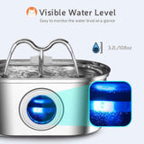 Darrahopens Pet Care > Cat Supplies > Cat Bowls, Feeders & Waterers 304 Stainless Steel Pet Water Fountain, 3.2L Oval Design with Dual Water Flow, Ultra-Quiet Automatic Circulating Filtered Drinking Station for Cats and Dogs, USB Powered (Adapter Not Included), Dishwasher Safe (A) In Australia - Darrahopens