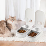 Darrahopens Pet Care > Cat Supplies > Cat Bowls, Feeders & Waterers CARLA HOME 2 Meal Automatic Pet Feeder with Timer for Cat & Dog Wet & Dry Food (Dual Bowl 700ML)