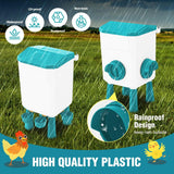 Darrahopens Pet Care > Cat Supplies > Cat Bowls, Feeders & Waterers CARLA HOME Automatic Chicken Feeder Waterer Set with 8KG Food 7L Water Capacity for Coop, Chickens, Ducks, Quails (Blue)