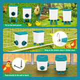 Darrahopens Pet Care > Cat Supplies > Cat Bowls, Feeders & Waterers CARLA HOME Automatic Chicken Feeder Waterer Set with 8KG Food 7L Water Capacity for Coop, Chickens, Ducks, Quails (Blue)