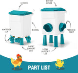 Darrahopens Pet Care > Cat Supplies > Cat Bowls, Feeders & Waterers CARLA HOME Automatic Chicken Feeder Waterer Set with 8KG Food 7L Water Capacity for Coop, Chickens, Ducks, Quails (Blue)