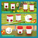 Darrahopens Pet Care > Cat Supplies > Cat Bowls, Feeders & Waterers CARLA HOME Automatic Chicken Feeder Waterer Set with 8KG Food 7L Water Capacity for Coop, Chickens, Ducks, Quails (Red)