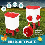 Darrahopens Pet Care > Cat Supplies > Cat Bowls, Feeders & Waterers CARLA HOME Automatic Chicken Feeder Waterer Set with 8KG Food 7L Water Capacity for Coop, Chickens, Ducks, Quails (Red)