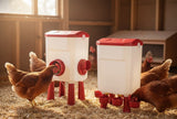 Darrahopens Pet Care > Cat Supplies > Cat Bowls, Feeders & Waterers CARLA HOME Automatic Chicken Feeder Waterer Set with 8KG Food 7L Water Capacity for Coop, Chickens, Ducks, Quails (Red)