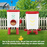 Darrahopens Pet Care > Cat Supplies > Cat Bowls, Feeders & Waterers CARLA HOME Automatic Chicken Feeder Waterer Set with 8KG Food 7L Water Capacity for Coop, Chickens, Ducks, Quails (Red)