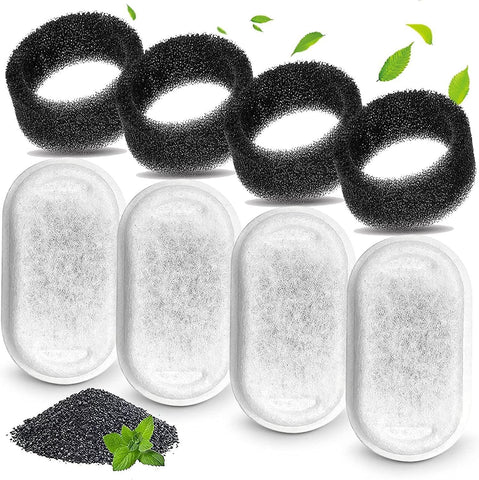 Darrahopens Pet Care > Cat Supplies > Cat Bowls, Feeders & Waterers Cat Water Fountain Filter Set of 16 Compatible with Stainless Steel Pet Fountain Includes 8 Replacement Filters and 8 Sponges