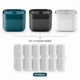 Darrahopens Pet Care > Cat Supplies > Cat Bowls, Feeders & Waterers Cat Water Fountain Replacement Filters, 6 Pack Pet Fountain Filters with Activated Carbon and Sponge, Compatible with 3L/101oz Automatic Cat Water Fountains