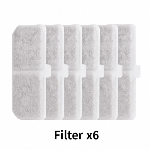 Darrahopens Pet Care > Cat Supplies > Cat Bowls, Feeders & Waterers Cat Water Fountain Replacement Filters, 6 Pack Pet Fountain Filters with Activated Carbon and Sponge, Compatible with 3L/101oz Automatic Cat Water Fountains