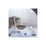 Darrahopens Pet Care > Cat Supplies > Cat Bowls, Feeders & Waterers Elevated Cat Bowls Set for Spine Relief - 15 Degree Angled Anti-Vomiting Pet Food and Water Bowls with Orthopedic Design for Cats and Dogs