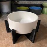 Darrahopens Pet Care > Cat Supplies > Cat Bowls, Feeders & Waterers Elevator Pet Bowl, Neck Support Food Bowl, Easy to Clean (Elevator Cat Bowl), Black and White