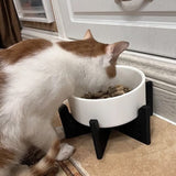 Darrahopens Pet Care > Cat Supplies > Cat Bowls, Feeders & Waterers Elevator Pet Bowl, Neck Support Food Bowl, Easy to Clean (Elevator Cat Bowl), Black and White