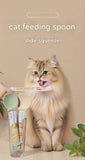 Darrahopens Pet Care > Cat Supplies > Cat Bowls, Feeders & Waterers Green Cat Treat Spoon for Wet Food & Paste - Extra-Long PP Handle, Food-Grade Squeeze Feeder with Anti-Spill Bowl, Easy One-Handed Operation for Cats