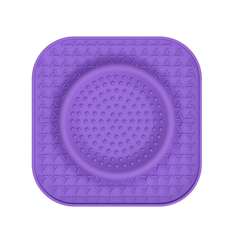 Darrahopens Pet Care > Cat Supplies > Cat Bowls, Feeders & Waterers L Purple 2-Pack Premium Silicone Pet Lick Mat - Slow Feeder for Dogs and Cats with Powerful Suction Base - Anxiety Relief and Boredom Buster for Grooming and Bathing