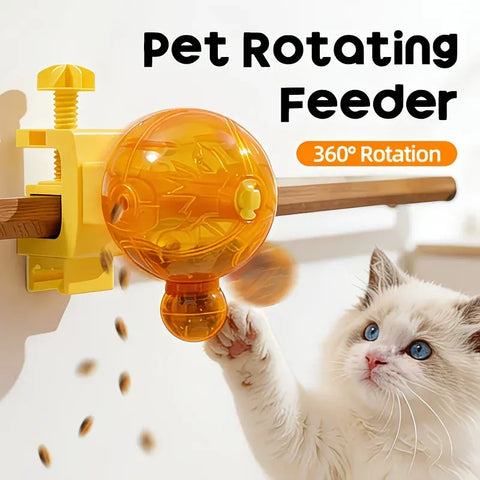 Darrahopens Pet Care > Cat Supplies > Cat Bowls, Feeders & Waterers Pet Puzzle Spinning Feeder: 360° Slow Feeding Portion Control, Clip-On Installation, Eat While Playing/the little orange In Australia - Darrahopens