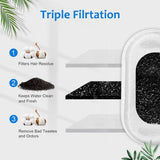 Darrahopens Pet Care > Cat Supplies > Cat Bowls, Feeders & Waterers Replacement Pet Water Fountain Filter Kit with Runway Filter, Round Foam, and Square Activated Carbon Pad for Clean, Fresh Drinking Water for Cats and Dogs (B Filter×8)
