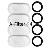 Darrahopens Pet Care > Cat Supplies > Cat Bowls, Feeders & Waterers Replacement Pet Water Fountain Filter Kit with Runway Filter, Round Foam, and Square Activated Carbon Pad for Clean, Fresh Drinking Water for Cats and Dogs (B Filter×8)