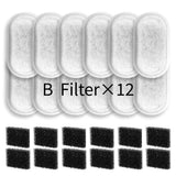 Darrahopens Pet Care > Cat Supplies > Cat Bowls, Feeders & Waterers Replacement Pet Water Fountain Filter Kit with Runway Filter, Round Foam, and Square Activated Carbon Pad for Clean, Fresh Drinking Water for Cats and Dogs (B Filter×8)