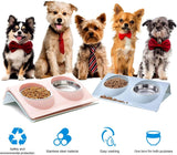 Darrahopens Pet Care > Cat Supplies > Cat Bowls, Feeders & Waterers Stainless Steel Cat Bowl Set Non-Slip Double Cat Food Bowls