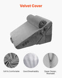 Darrahopens Pet Care > Cat Supplies > Cat Bowls, Feeders & Waterers VEVOR Bed Wedge Pillow for Sleeping, 3 Pcs Adjustable Orthopedic Bed Wedge Set, with Washable Cover & Foam Support, Post Surgery Pillow for Acid Reflux, Back Pain, Snoring Relief & GERD, Dark Grey