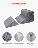 Darrahopens Pet Care > Cat Supplies > Cat Bowls, Feeders & Waterers VEVOR Wedge Pillow for Sleeping, 4 Pcs Adjustable Orthopedic Bed Wedge Set, Support Leg Neck Shoulder, Post Surgery Pillow for Back Pain, Acid Reflux, Snoring Relief, Sitting up in Bed, Dark Grey
