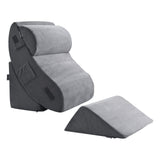 Darrahopens Pet Care > Cat Supplies > Cat Bowls, Feeders & Waterers VEVOR Wedge Pillow for Sleeping, 4 Pcs Adjustable Orthopedic Bed Wedge Set, Support Leg Neck Shoulder, Post Surgery Pillow for Back Pain, Acid Reflux, Snoring Relief, Sitting up in Bed, Dark Grey