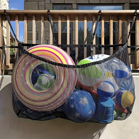 Darrahopens Pet Care > Cat Supplies > Cat Carriers & Crates 145x145CM Heavy Duty Pool Toy Storage Net Bag Adjustable Organizer