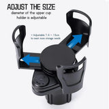 Darrahopens Pet Care > Cat Supplies > Cat Carriers & Crates 2-in-1 Car Cup Holder Expander - Adjustable Multifunctional Organizer for Travel Use