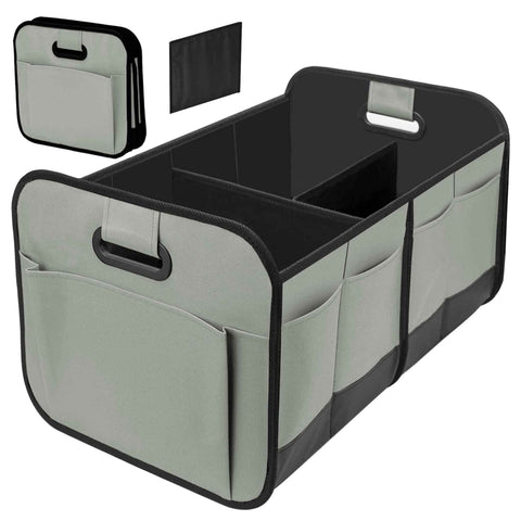 Darrahopens Pet Care > Cat Supplies > Cat Carriers & Crates Car Trunk Organizer, Car Storage Organizer with 70L Large Capacity Waterproof Collapsible and 10 Pockets, Oxford,Trunk Organizer for Car （Grey）
