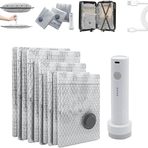 Darrahopens Pet Care > Cat Supplies > Cat Carriers & Crates Cordless Travel Vacuum Storage, Compression Bag Set with Rechargeable Pump, 3 Sizes Waterproof and Reusable, Carry-on Size for Luggage In Australia - Darrahopens