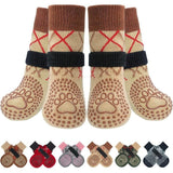 Darrahopens Pet Care > Cat Supplies > Cat Carriers & Crates Dog Shoes Non Slip Indoor Outdoor Cotton Beige dotted style [opp bag] Xs ultra-small 4.5*12cm [recommended within 5kg inches] [pack of four] In Australia - Darrahopens