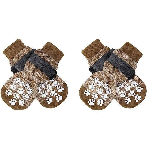 Darrahopens Pet Care > Cat Supplies > Cat Carriers & Crates Dog Shoes Non Slip Indoor Outdoor Cotton Gradient brown-single-sided dispensing [opp bag] S small size 5.5*14cm [recommended within 5-10kg inches] [pack of four] In Australia - Darrahopens