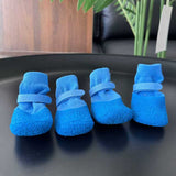 Darrahopens Pet Care > Cat Supplies > Cat Carriers & Crates Dog Shoes Waterproof Non Slip PVC Breathable Pink wrinkled shoes S small size comes with 4 straps [within 1.5kg] In Australia - Darrahopens