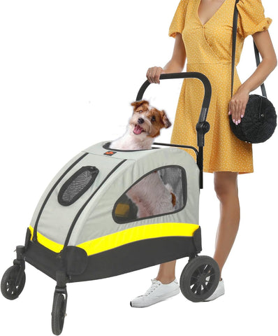 Darrahopens Pet Care > Cat Supplies > Cat Carriers & Crates Dog Stroller Large Foldable Pet Travel Cart