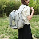 Darrahopens Pet Care > Cat Supplies > Cat Carriers & Crates Expandable Travel Cat Backpack Carrier Polarized Tinted Bubble Window Pet Backpack Grey