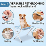 Darrahopens Pet Care > Cat Supplies > Cat Carriers & Crates Foldable Pet Bathing Stand, Pet Grooming Hammock - Quick-Dry Mesh, 8 Holes, Holds 44 lbs for Washing & Grooming In Australia - Darrahopens