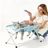 Darrahopens Pet Care > Cat Supplies > Cat Carriers & Crates Foldable Pet Bathing Stand, Pet Grooming Hammock - Quick-Dry Mesh, 8 Holes, Holds 44 lbs for Washing & Grooming In Australia - Darrahopens