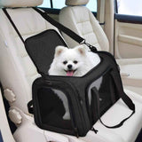 Foldable Travel Pet Carrier Bag Portable Cat Dog Kennel Bag Black - S