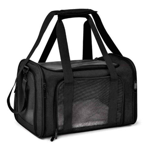 Foldable Travel Pet Carrier Bag Portable Cat Dog Kennel Bag Black - S