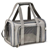 Foldable Travel Pet Carrier Bag Portable Cat Dog Kennel Bag Grey - XL