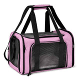 Foldable Travel Pet Carrier Bag Portable Cat Dog Kennel Bag Pink - M