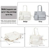 Darrahopens Pet Care > Cat Supplies > Cat Carriers & Crates Gray White cat carrier bag, cat transportation, quilted cat carrier, cat travel, pet care, cat supplies, Australian pet carrier, cat travel bag