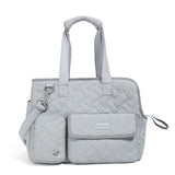 Darrahopens Pet Care > Cat Supplies > Cat Carriers & Crates Gray White cat carrier bag, cat transportation, quilted cat carrier, cat travel, pet care, cat supplies, Australian pet carrier, cat travel bag