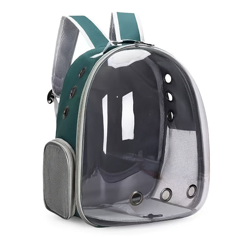 Darrahopens Pet Care > Cat Supplies > Cat Carriers & Crates (GREEN)Replacement Transparent Pet Backpack with Zipper Closure - Heavy-Duty Structure, Ventilated and Padded Lining - Portable Travel Carrier for Cats, Small Dogs, Airplanes, Trains, Cars - Safe and Comfortable Carrier Backpack for Busy Pet Owners - Idea